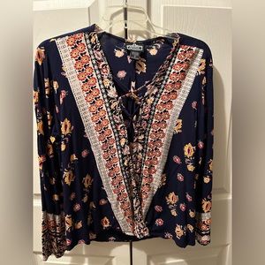 Angie Floral Plunging V Criss Criss Cami Topper Top Sz: S. FINAL PRICE!!